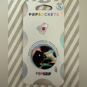 PopSocket PopGrip Black with Multicolor Marble Swirl